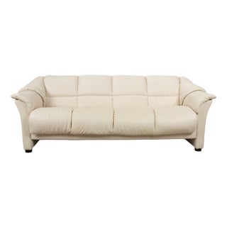 Oslo Leather Four-Seater Cream White Eggshell Sofa from Stressless For Sale