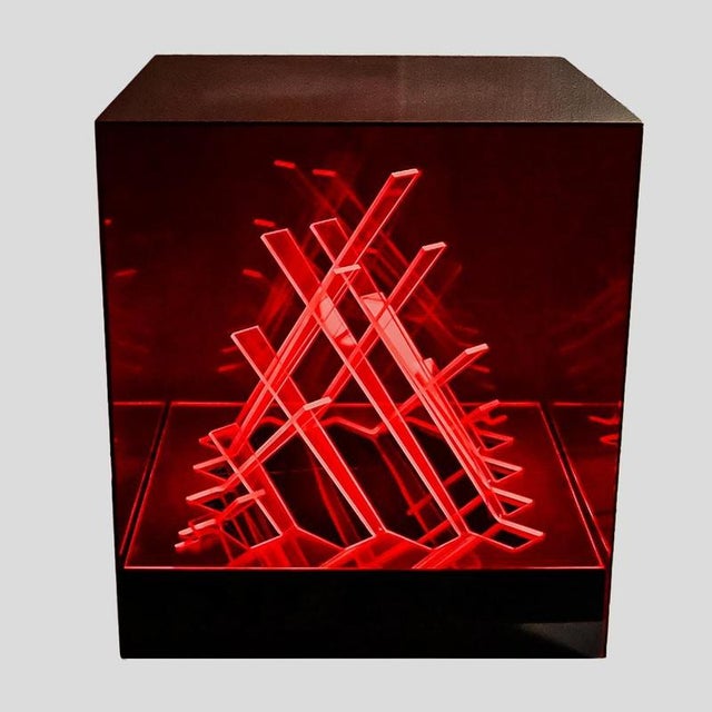 Space Age Red Kinetic Lamp by James Riviere For Sale - Image 9 of 9