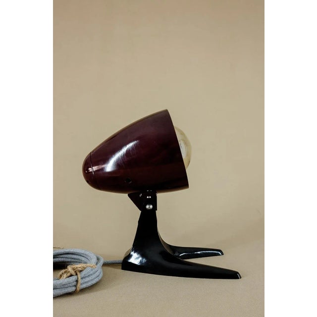 Black German Bakelite Table Lamp from PGH Elektro, 1950s For Sale - Image 8 of 12