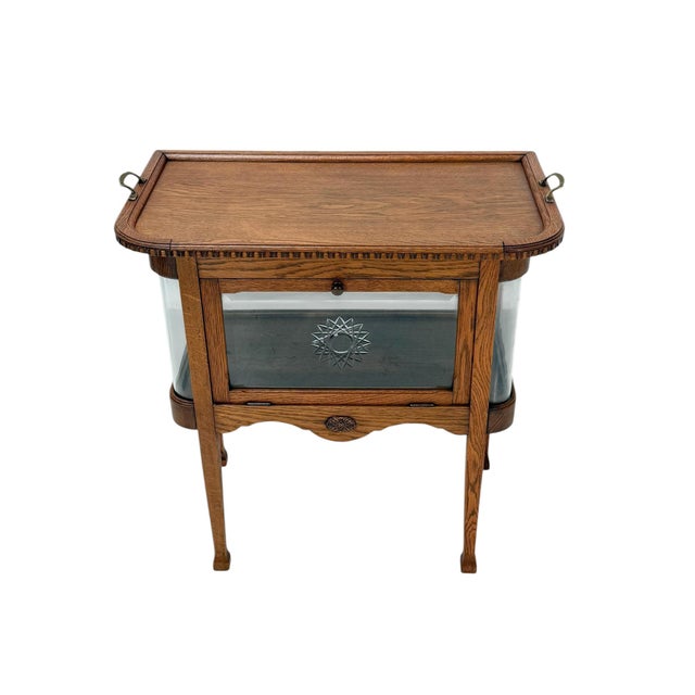 Art Nouveau Tea Cabinet with Serving Tray, 1900s For Sale - Image 9 of 13