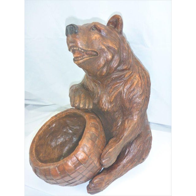 Folk Art Smiling Bear and Basket by Bill Huebbe Circa 1996 For Sale - Image 12 of 12
