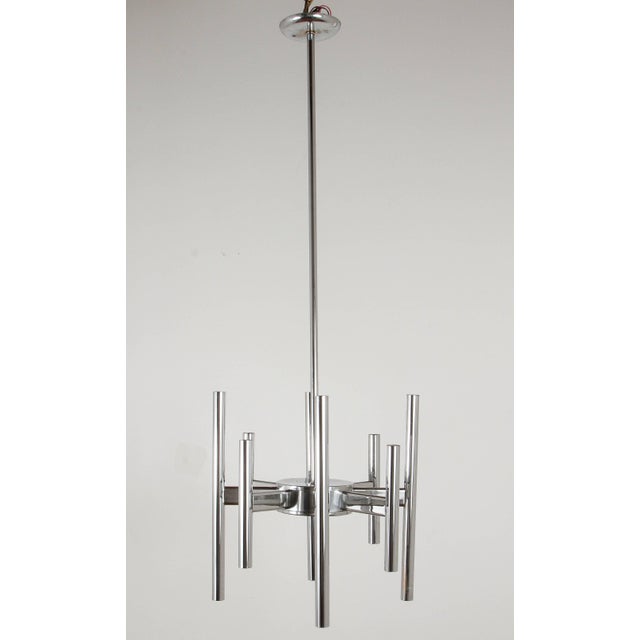 1970s Scolari Eight-Arm Chrome Chandelier For Sale - Image 10 of 10