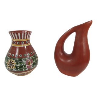 Terracotta Vases, 1970s, Set of 2 For Sale