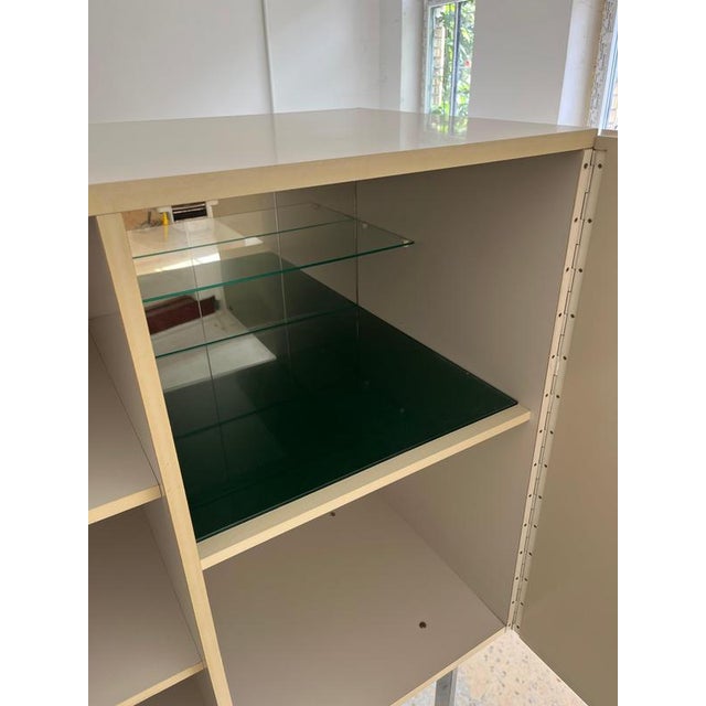 White White Highboard with Circular Relief Pattern and Minibar from Belgium For Sale - Image 8 of 11