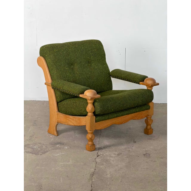 Danish Brutalist Oak Lounge Chairs from Henning Kjærnulf, 1960s, Set of 2 For Sale - Image 6 of 11