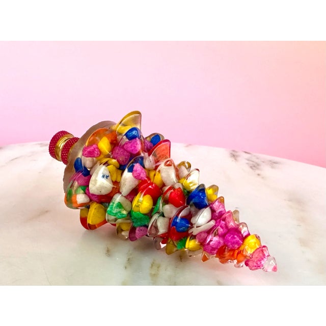 Postmodern Maximalist Christmas Tree Lamp Finial on Brass Hardware For Sale - Image 3 of 4