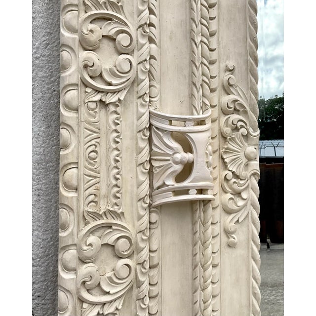 Vintage Regency Monumental Hand Carved Floor Mirror For Sale In West Palm - Image 6 of 11