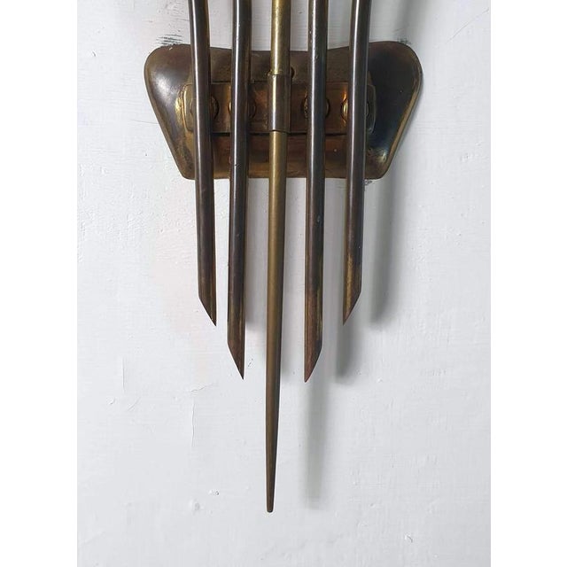 Metal Mid-Century Brass Wall Sconces attributed to Guglielmo Ulrich, Italy, 1940s, Set of 2 For Sale - Image 7 of 9