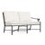 Brown Jordan Venetian Right Arm Loveseat in Black Jade with Sea Salt and Castaway Welt Cushions For Sale