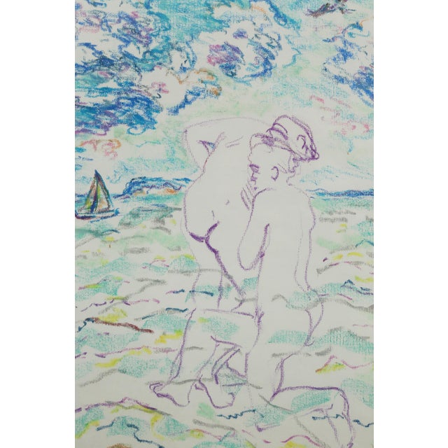 An original drawing on paper, framed in acrylic by Sandra Orlovsky, sourced directly from the artist’s home estate....