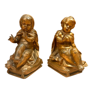 Pair of 19th Century Gilt Bronze Cherub Putti Decorative Bookends