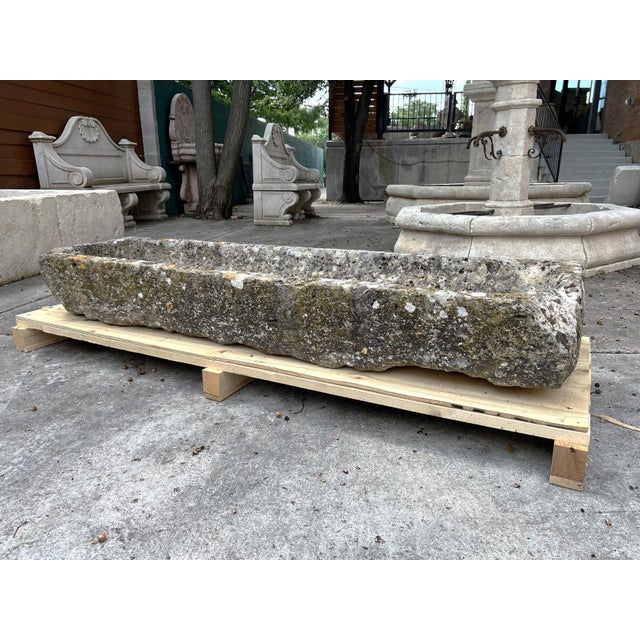 A Long and Low 18th Century Carved Limestone Trough From the South of France For Sale - Image 13 of 13