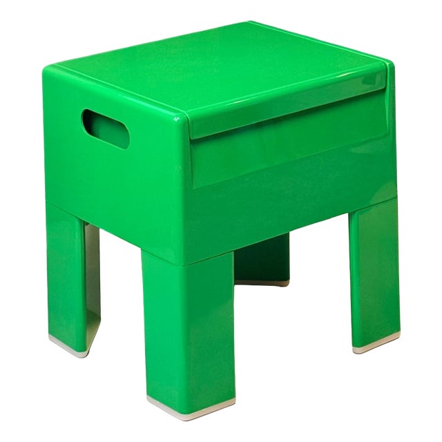 Green Plastic Storage Stool by Olaf Von Bohr for Gedy, 1960s For Sale