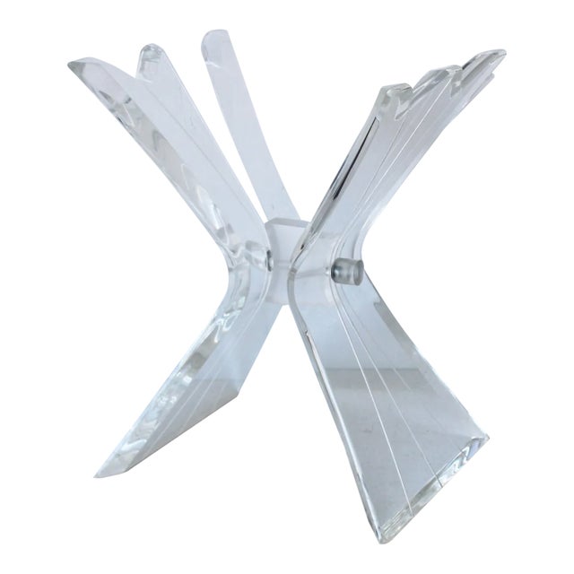 Lion in Frost Style Lucite Butterfly End Side Accent Table BaseHollywood Regency For Sale