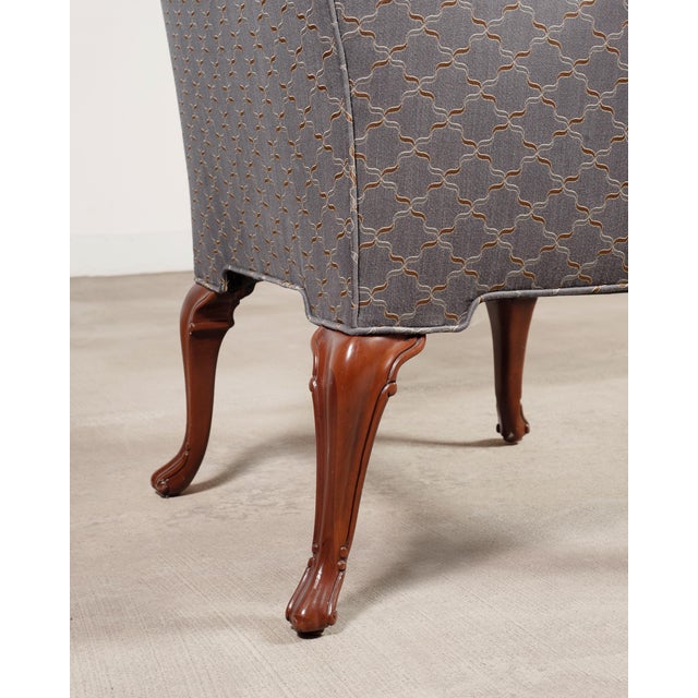 Mid-Century English Georgian Wingback Upholstered Armchair For Sale - Image 13 of 17