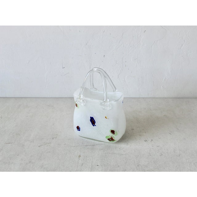 Murano Late 20th Century Murano Style Art Glass Handbag Bag Shaped Vase For Sale - Image 4 of 9