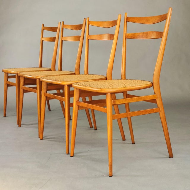 Chiavarine Chairs in Vienna Straw, 1950s, Set of 4 For Sale - Image 9 of 9