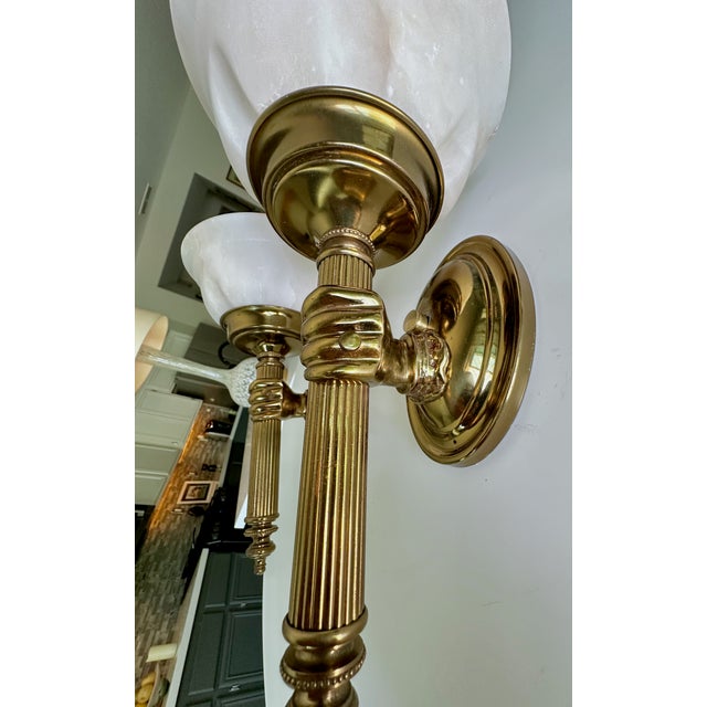 French Devoluy Hand Torch Brass Wall Sconces For Sale - Image 10 of 18