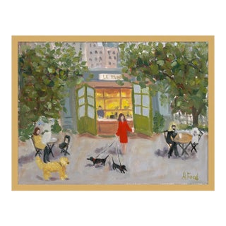 Bryant Park by Alice Ford in Pale Gold Frame, Small Art Print For Sale