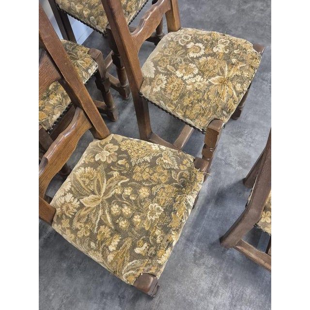 Wood Rustic Chairs with Slatted Backs, Set of 6 For Sale - Image 7 of 12