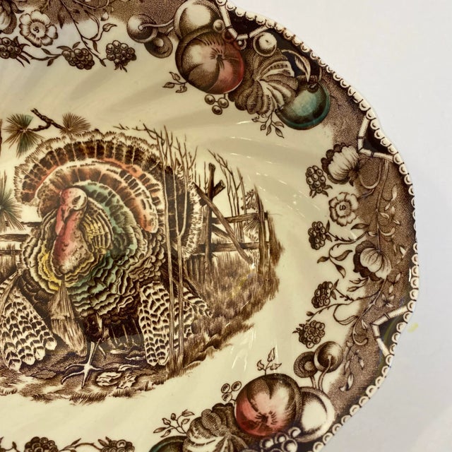 English Vintage Johnson Brothers His Majesty Turkey Vegetable Serving Bowl, England For Sale - Image 3 of 7