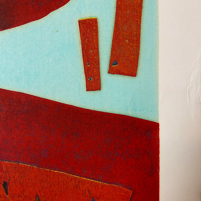 1976 “Good Natured Poet” Abstract Woodcut Print by Hiroyuki Tajima For Sale - Image 4 of 7