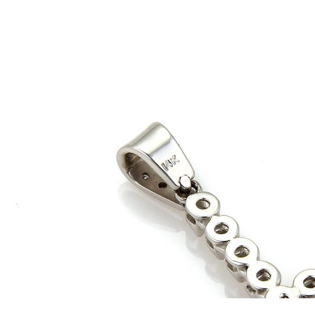 Contemporary Mid 20th Century Large 14k White Gold Diamond Cross Pendant Charm For Sale - Image 3 of 4
