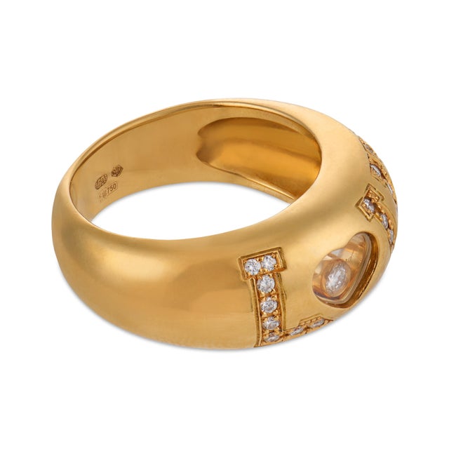 1990s Chopard Vintage Diamond 18k Yellow Gold Love Ring, Size 6.5 For Sale - Image 5 of 5