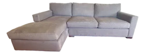 Crate & Barrel Axis II Sectional Sofa W/Chaise- Douglas Fabric Nickel