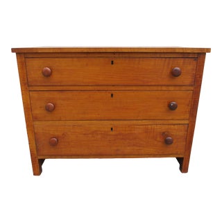 Primitive Antique Three Drawer Chest of Drawers For Sale