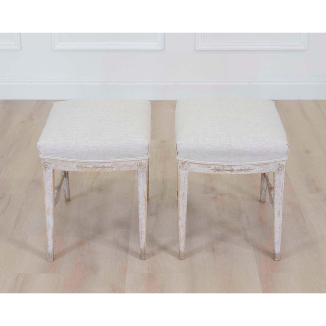 Pair of Swedish 19th Century Gustavian Stools For Sale In Atlanta - Image 6 of 9