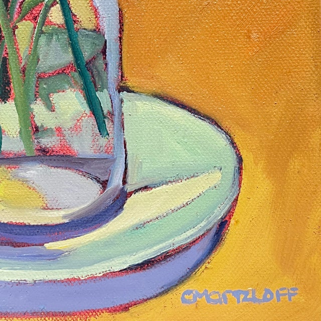 Purple Midweek Harvest – Bright Contemporary Floral Oil Painting For Sale - Image 8 of 8