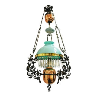 19th Century Victorian Oil Lamp Converted to Electric For Sale