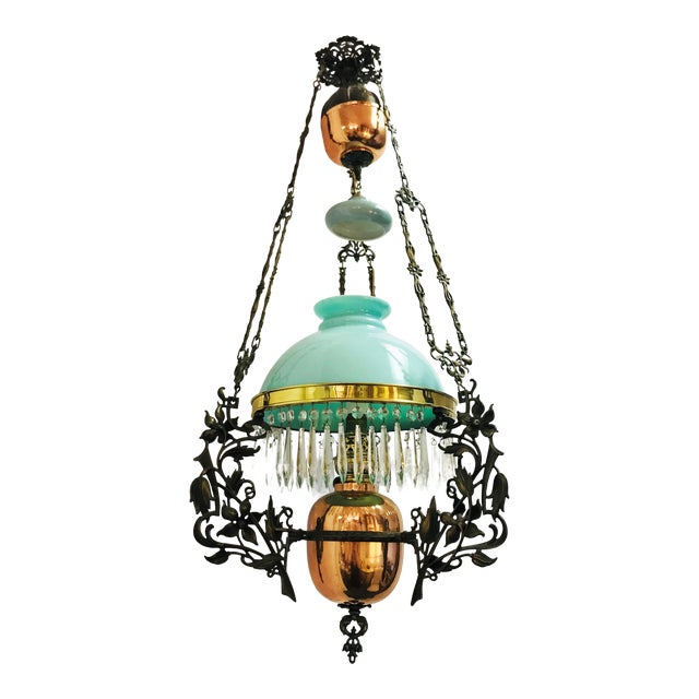 19th Century Victorian Oil Lamp Converted to Electric Chairish