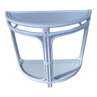 20th Century White Demilune Half Round Console Table For Sale