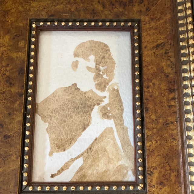 Original 4 x 6 painting on paper unsigned Overall size with tabletop frame is 9 x 11