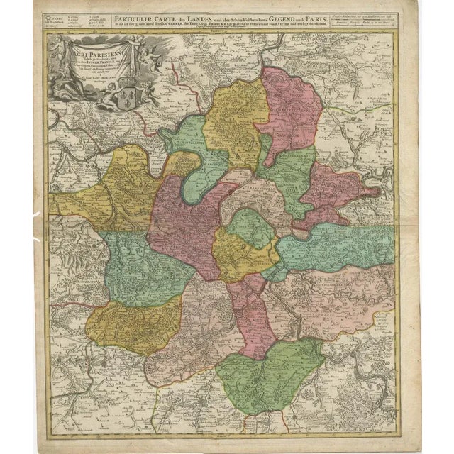 This map, titled “Agri Parisiensis Tabula particularis,” was created and published by the German cartographer Johann...