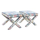 Pair Custom Chinoiserie X Benches For Sale