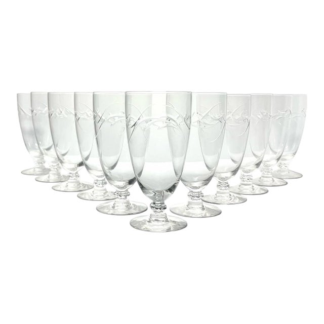 1950s Tiffin Franciscan “Surf” Iced Tea Glasses - Set of 11 For Sale