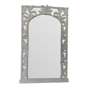 Serge Roche Style White Palm Beach Hollywood Regency Wall Mirrors -a Pair