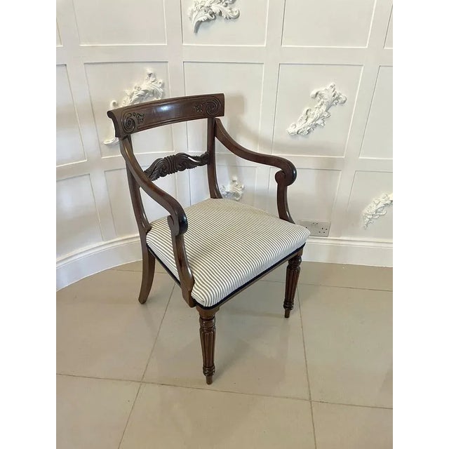 Hollywood Regency Antique Carved Mahogany Desk Chair For Sale - Image 3 of 15