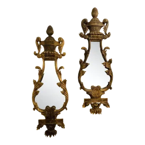 Pair of Giltwood Mirrors, Wall, Console or Pier Mirrors, Italian, 1960s