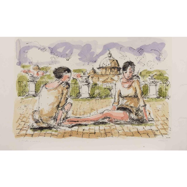 Franco Marzilli, Ballerinas, Etching, 1980s For Sale