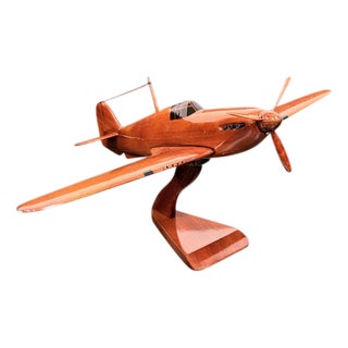 English Mahogany Hawker Hurricane Aircraft Model For Sale