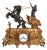 Italian Empire Style Mantel Clock With Chariot and Rearing Horse Sculpture For Sale