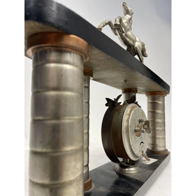 Wood Art Nouveau Horse Clock, 1920s For Sale - Image 7 of 11