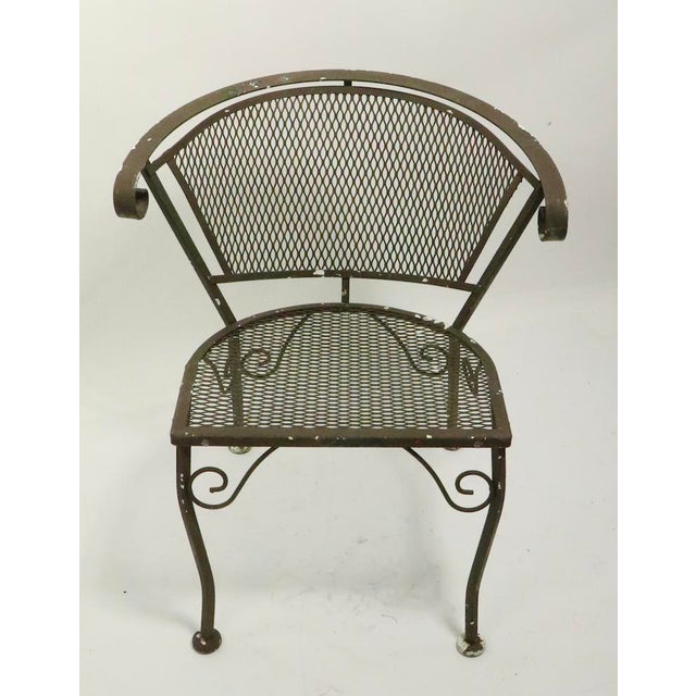 1950s Wrought Iron Patio Garden Dining Chairs Set of 4 Chairish