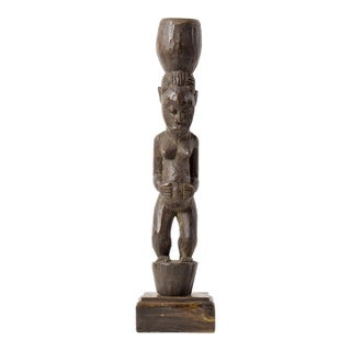 Early 20th Century Senufo Figural Rhythm Pounder on Custom Base Cote d'Ivoire For Sale