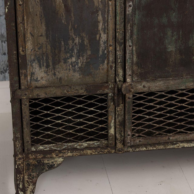 Antique French Slate Mine Metal Lockers, Circa 1900 For Sale - Image 14 of 17