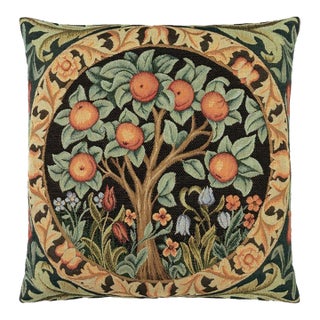 Orange Tree Tapestry Cushion With Feather Filler - 46x46cm (18"x18") For Sale